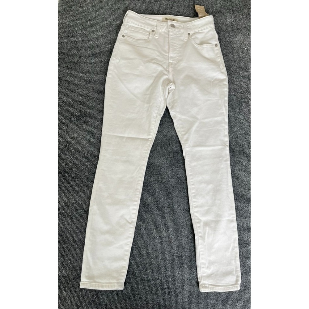 NWT Madewell Womens Jeans White Cotton Curvy High Rise Skinny Sz‎ 25 Petite
